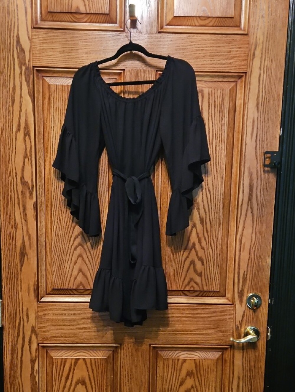 White House Black Market Black Ruffled Mini Dress
